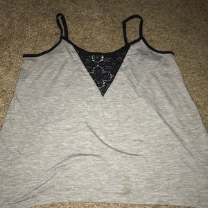 Old Navy Gray and black Lace insert tank